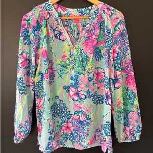 Lilly Pulitzer Elsa Top Size M 100% Silk